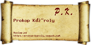 Prokop Károly névjegykártya