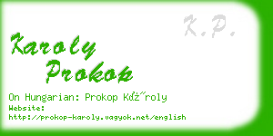karoly prokop business card